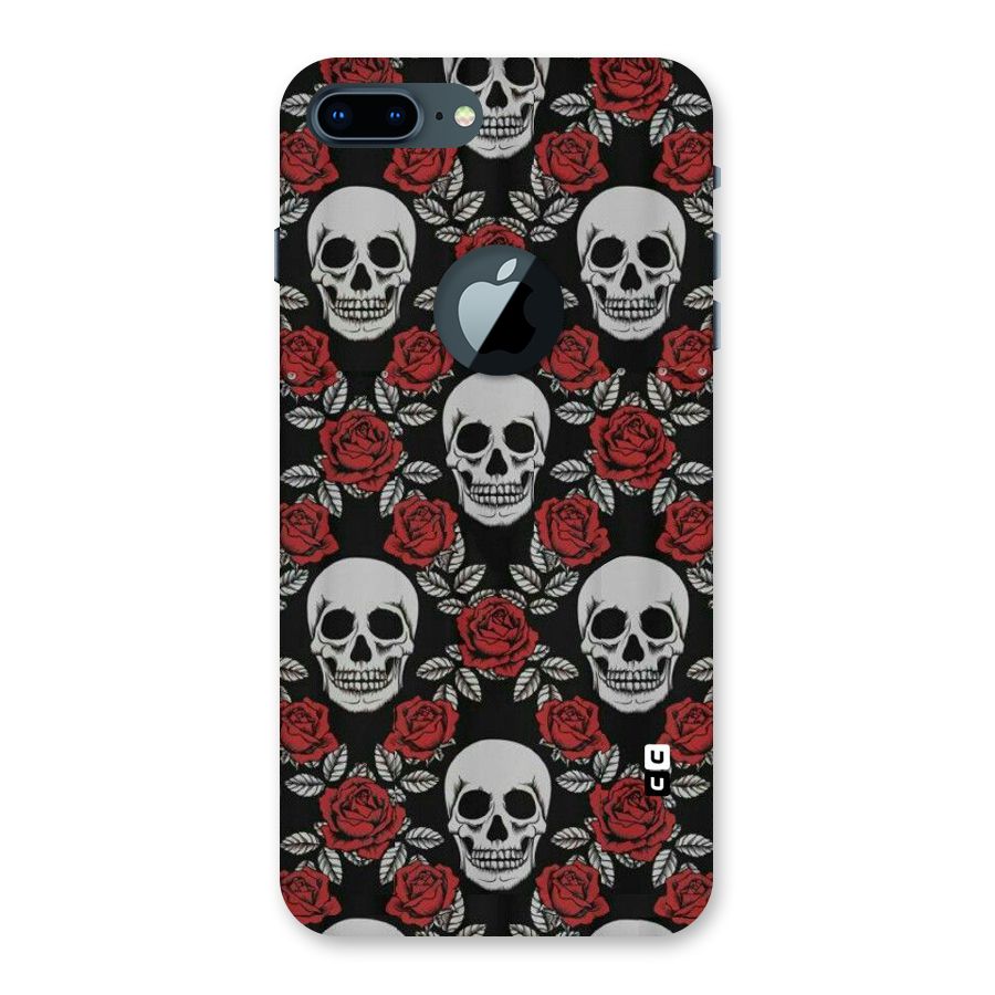 Grey Skulls Back Case for iPhone 7 Plus Logo Cut