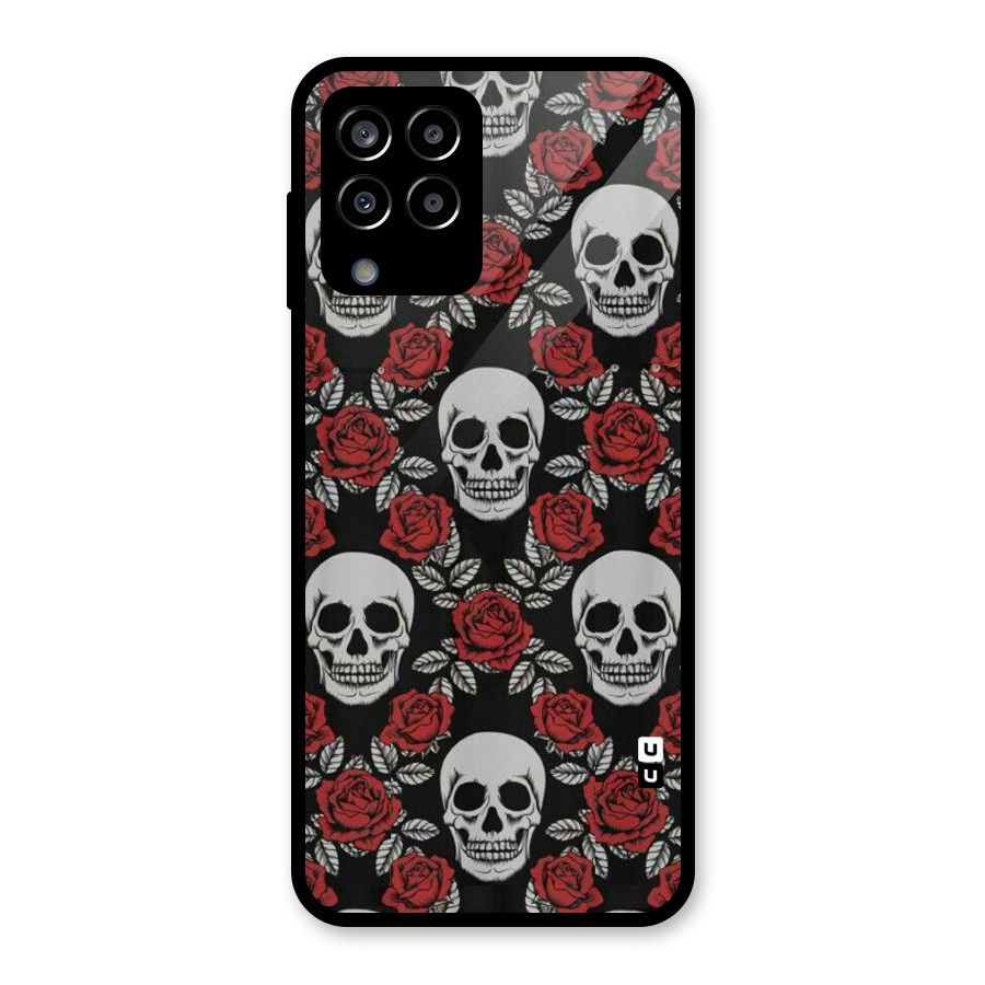 Grey Skulls Glass Back Case for Galaxy M33