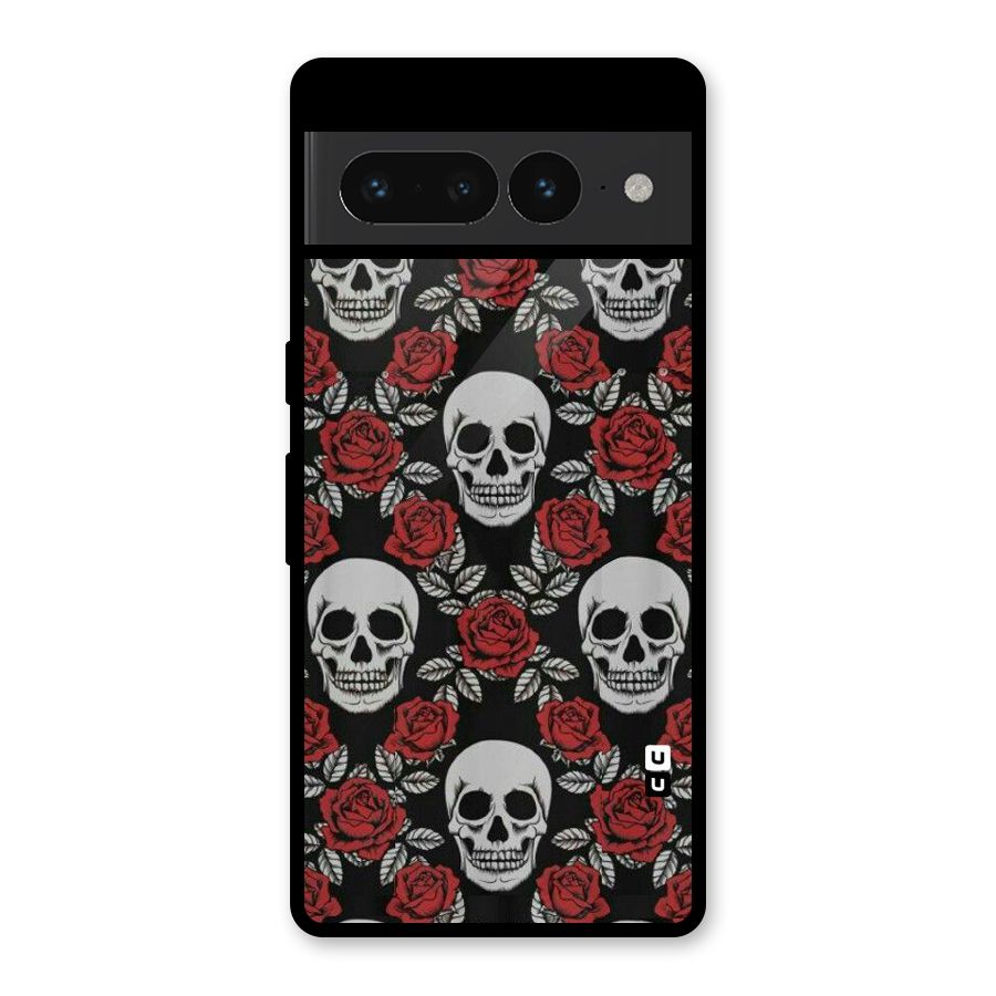Grey Skulls Glass Back Case for Google Pixel 7 Pro