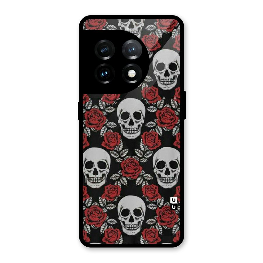 Grey Skulls Glass Back Case for OnePlus 11
