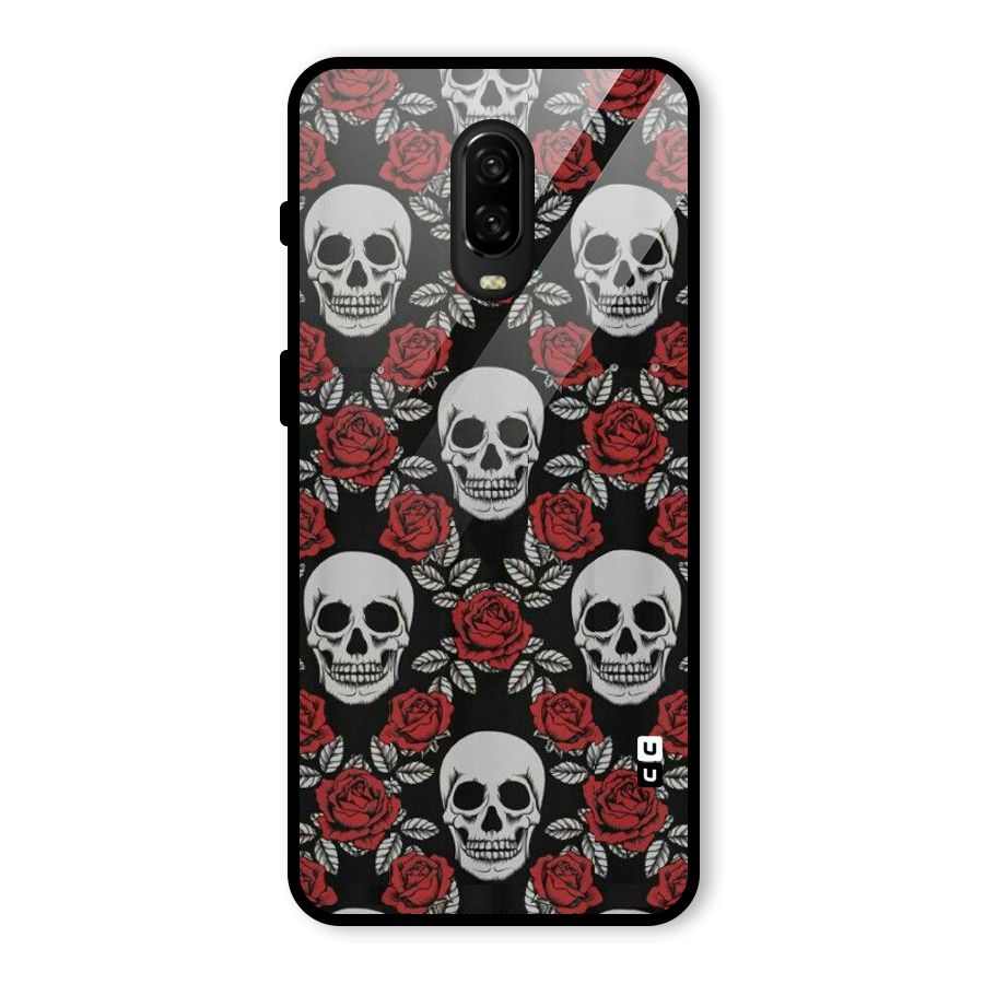 Grey Skulls Glass Back Case for OnePlus 6T