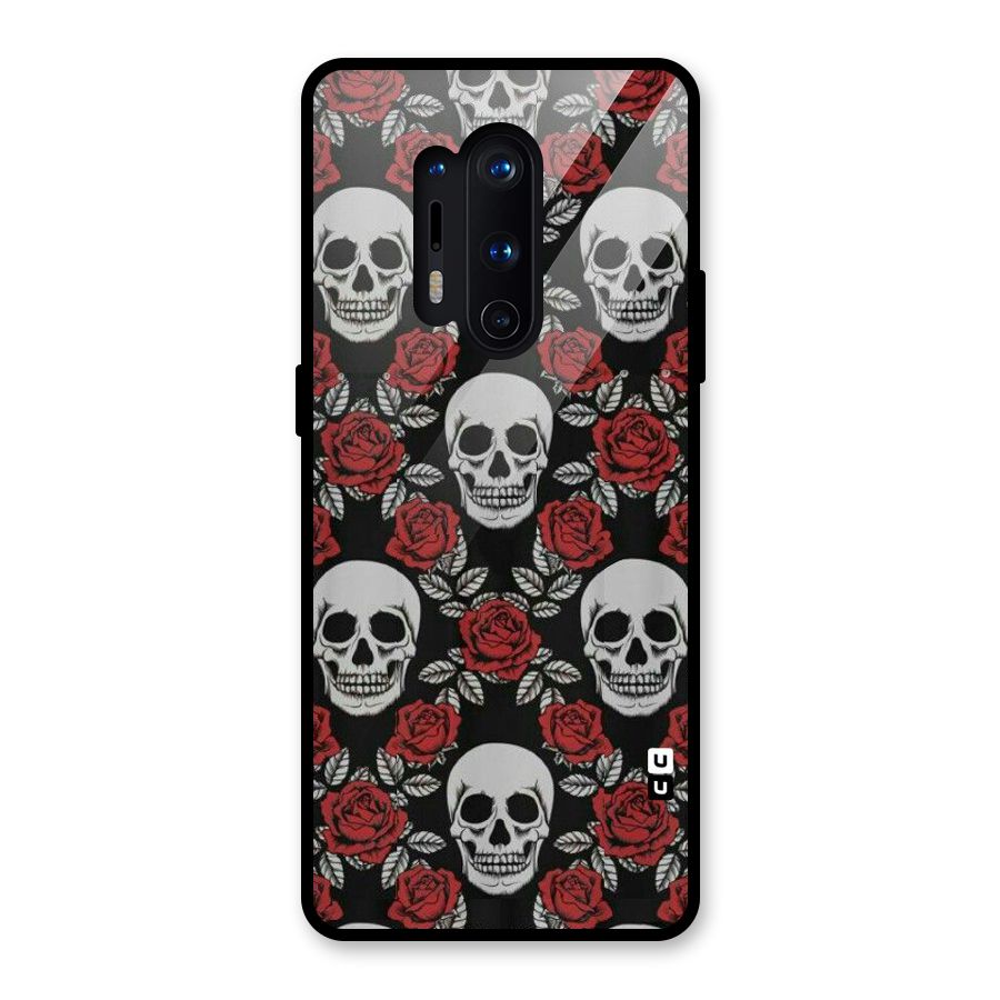 Grey Skulls Glass Back Case for OnePlus 8 Pro