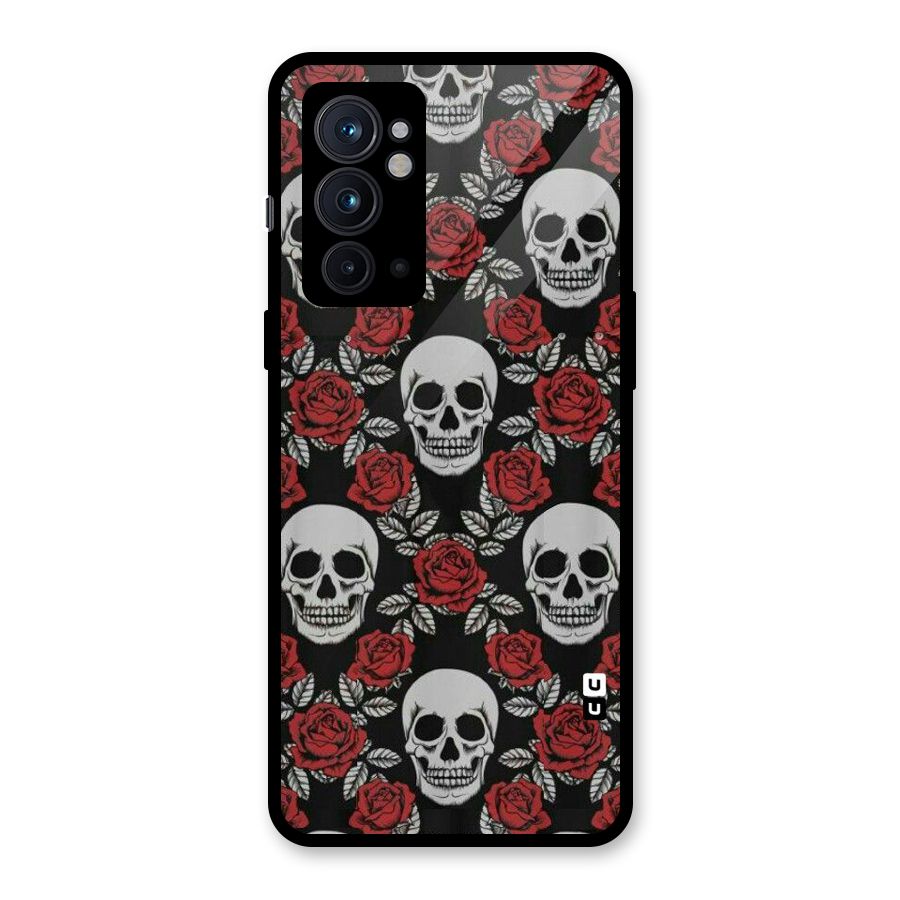 Grey Skulls Glass Back Case for OnePlus 9RT 5G