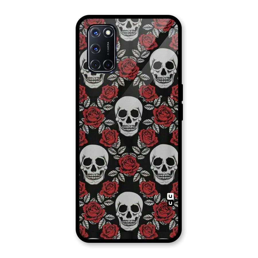 Grey Skulls Glass Back Case for Oppo A52