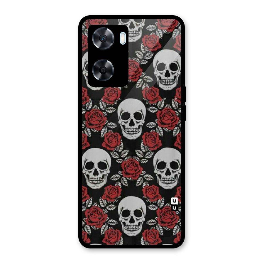 Grey Skulls Glass Back Case for Oppo A77