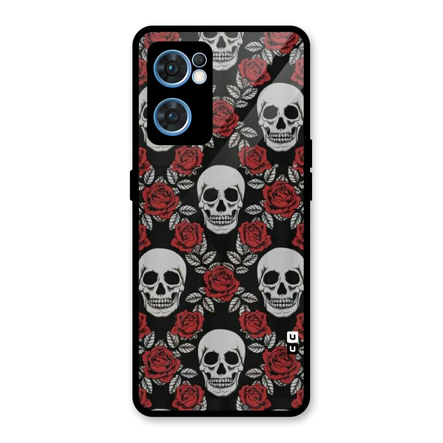 Grey Skulls Glass Back Case for Oppo Reno7 5G