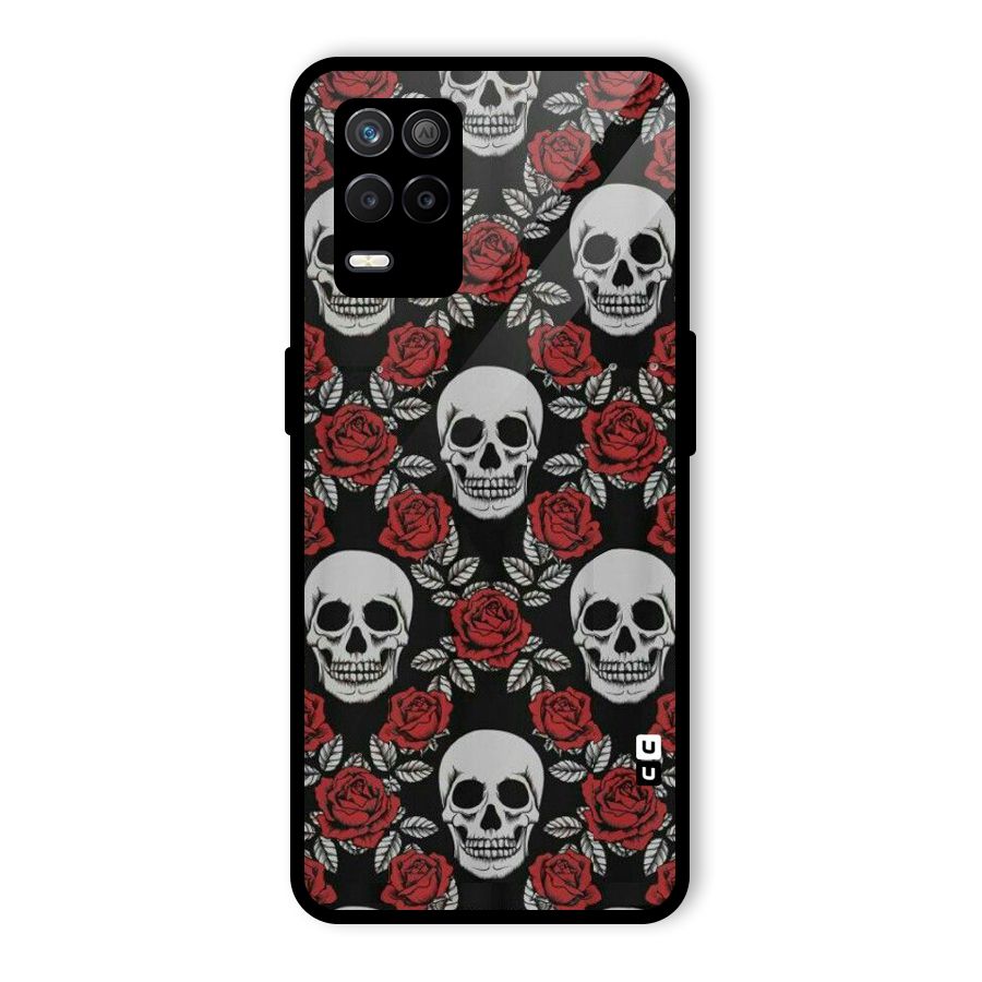 Grey Skulls Glass Back Case for Realme 8 5G