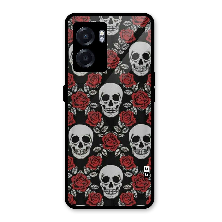 Grey Skulls Glass Back Case for Realme Narzo 50 5G