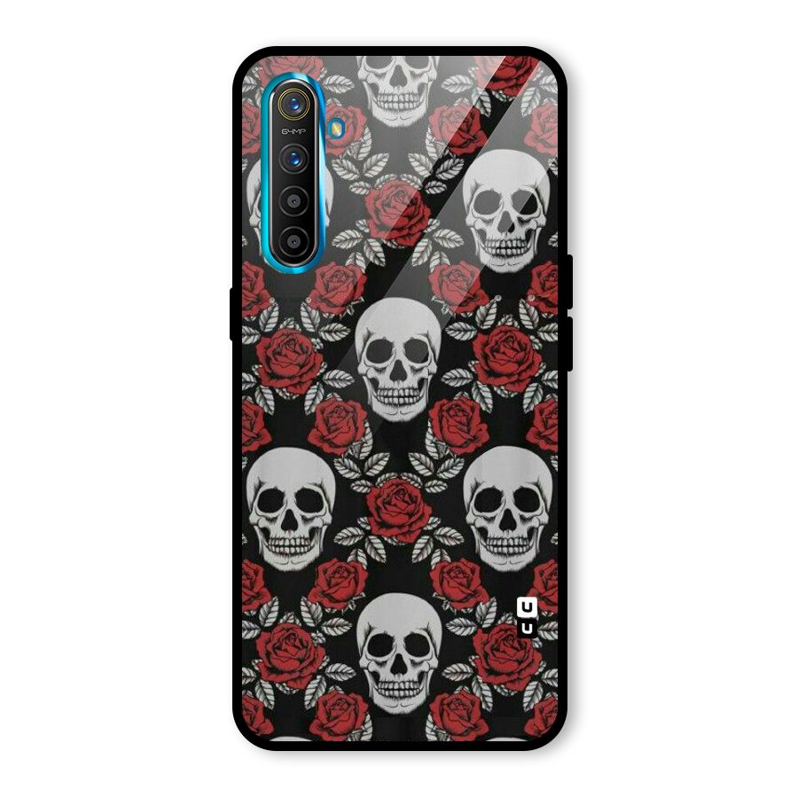 Grey Skulls Glass Back Case for Realme X2