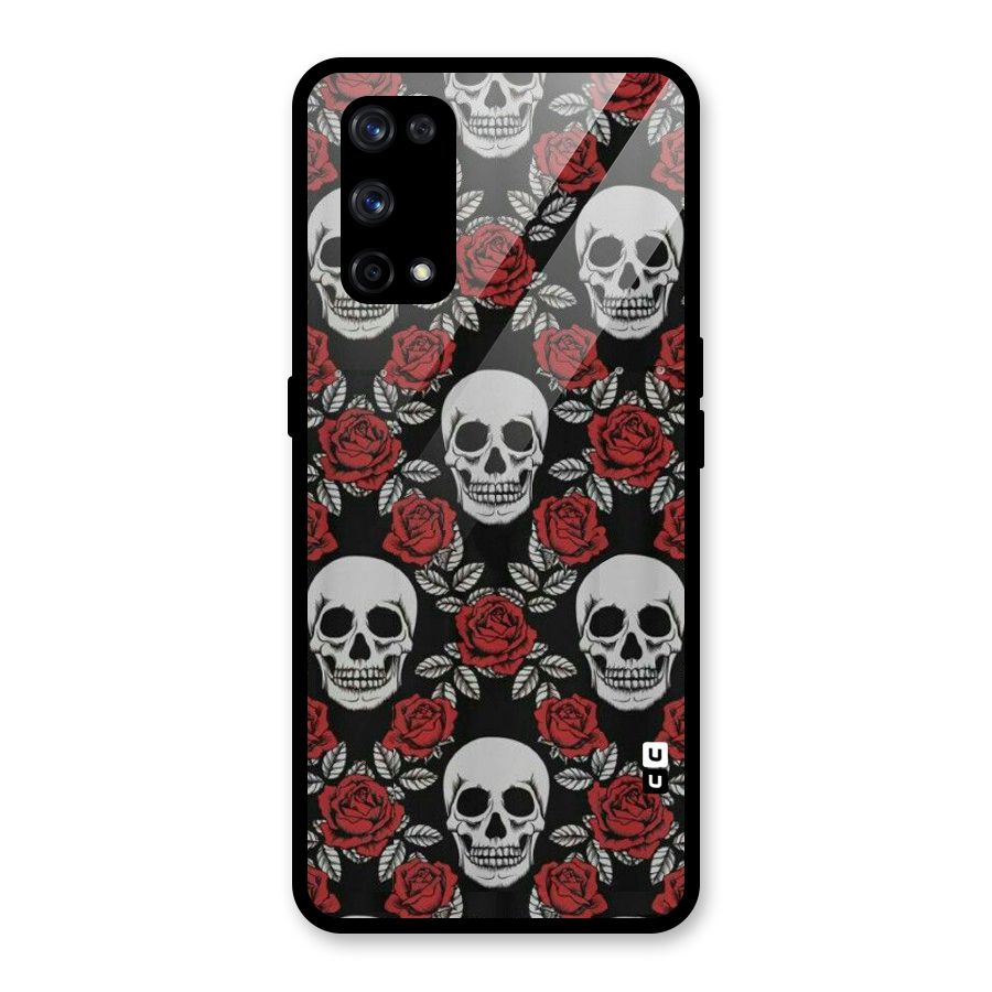 Grey Skulls Glass Back Case for Realme X7 Pro
