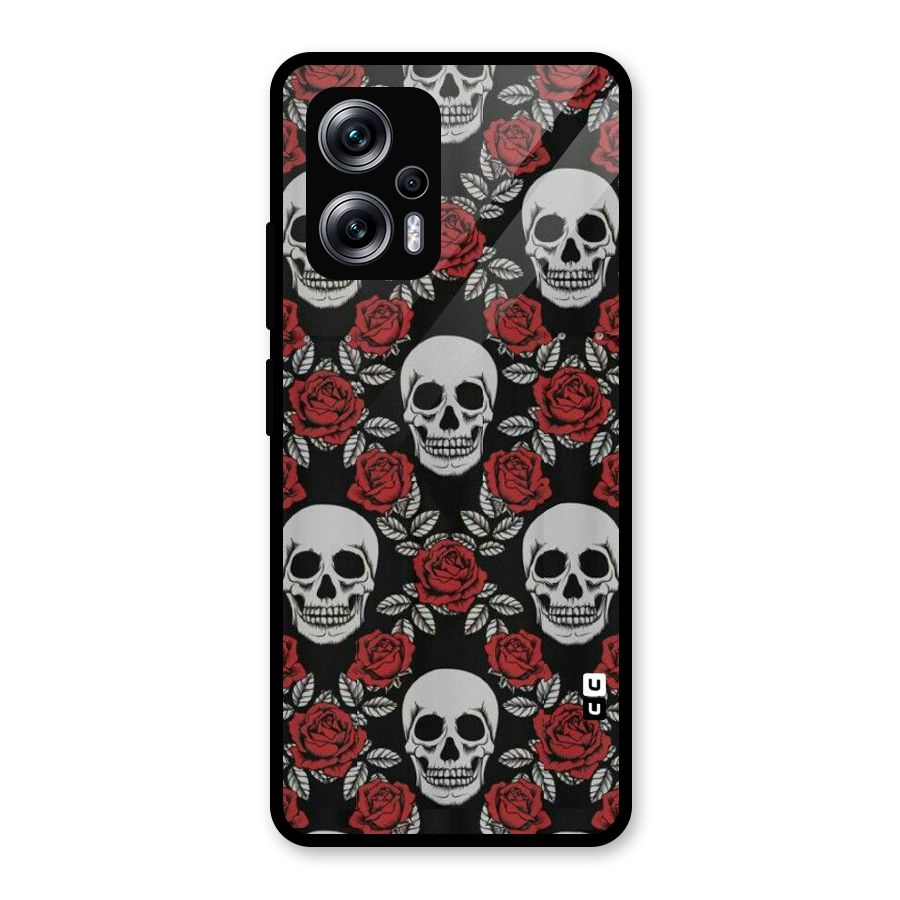 Grey Skulls Glass Back Case for Redmi K50i