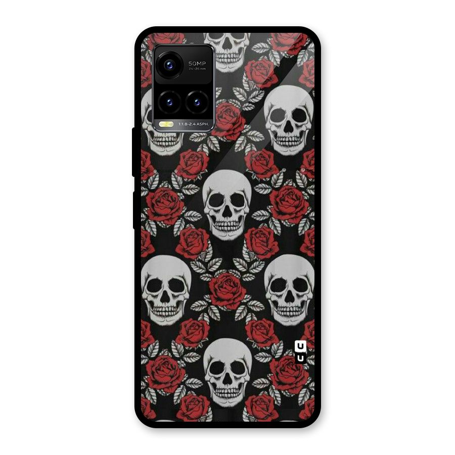 Grey Skulls Glass Back Case for Vivo Y21T