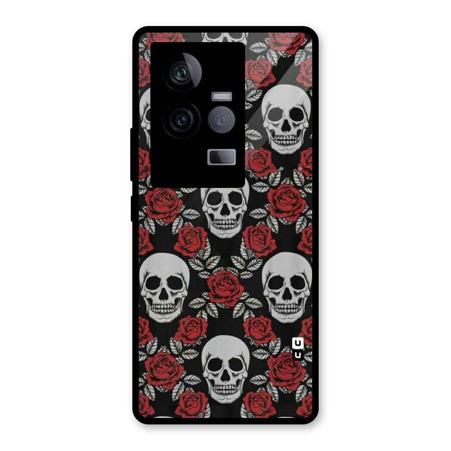 Grey Skulls Glass Back Case for Vivo iQOO 11 5G