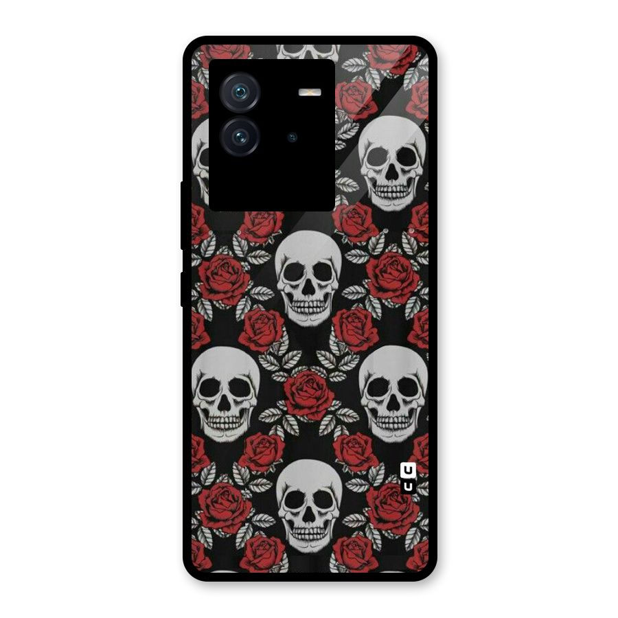 Grey Skulls Glass Back Case for Vivo iQOO Neo 6 5G