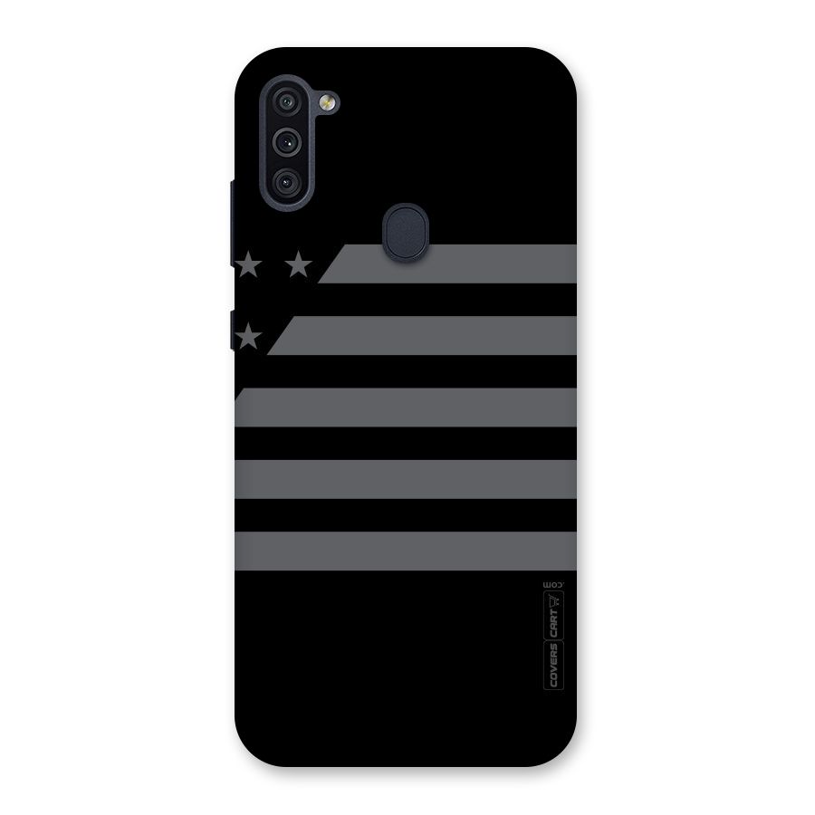 Grey Star Striped Pattern Back Case for Galaxy M11
