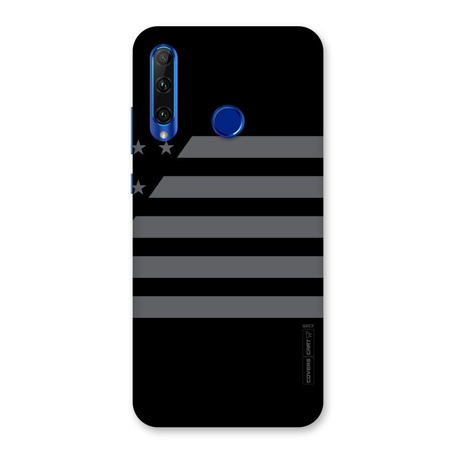 Grey Star Striped Pattern Back Case for Honor 20i