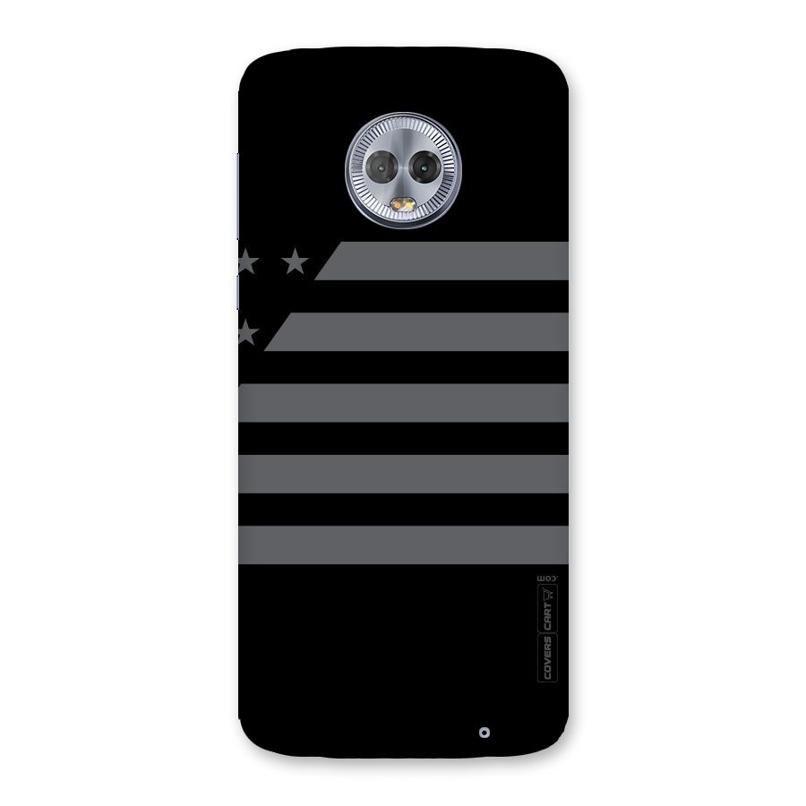 Grey Star Striped Pattern Back Case for Moto G6 Plus