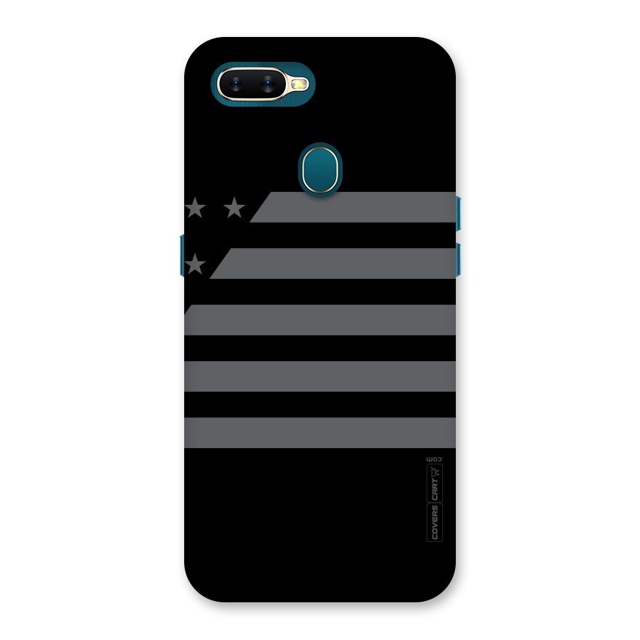 Grey Star Striped Pattern Back Case for Oppo A12
