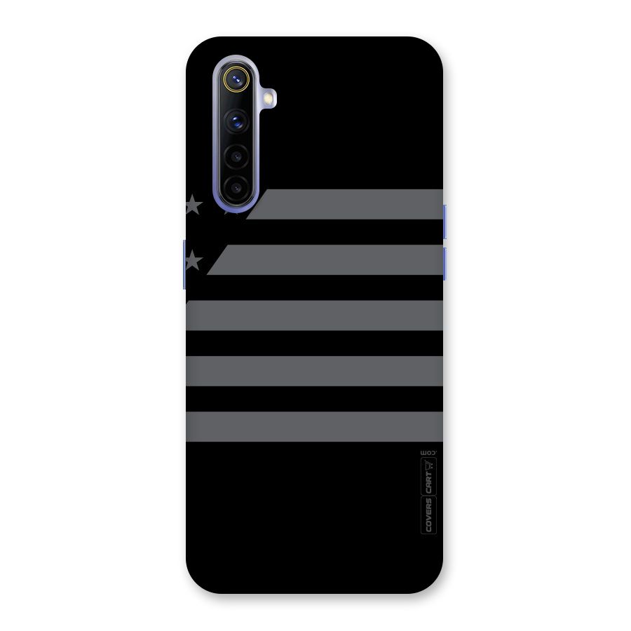 Grey Star Striped Pattern Back Case for Realme 6