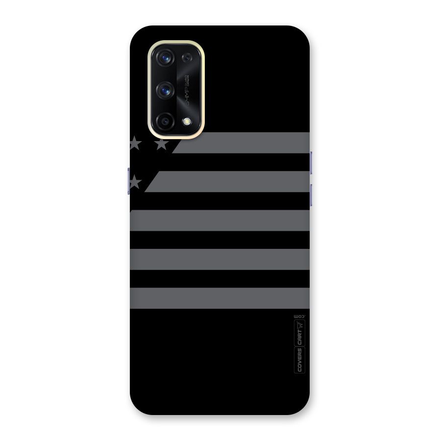 Grey Star Striped Pattern Glass Back Case for Realme X7 Pro