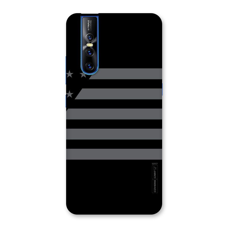 Grey Star Striped Pattern Back Case for Vivo V15 Pro