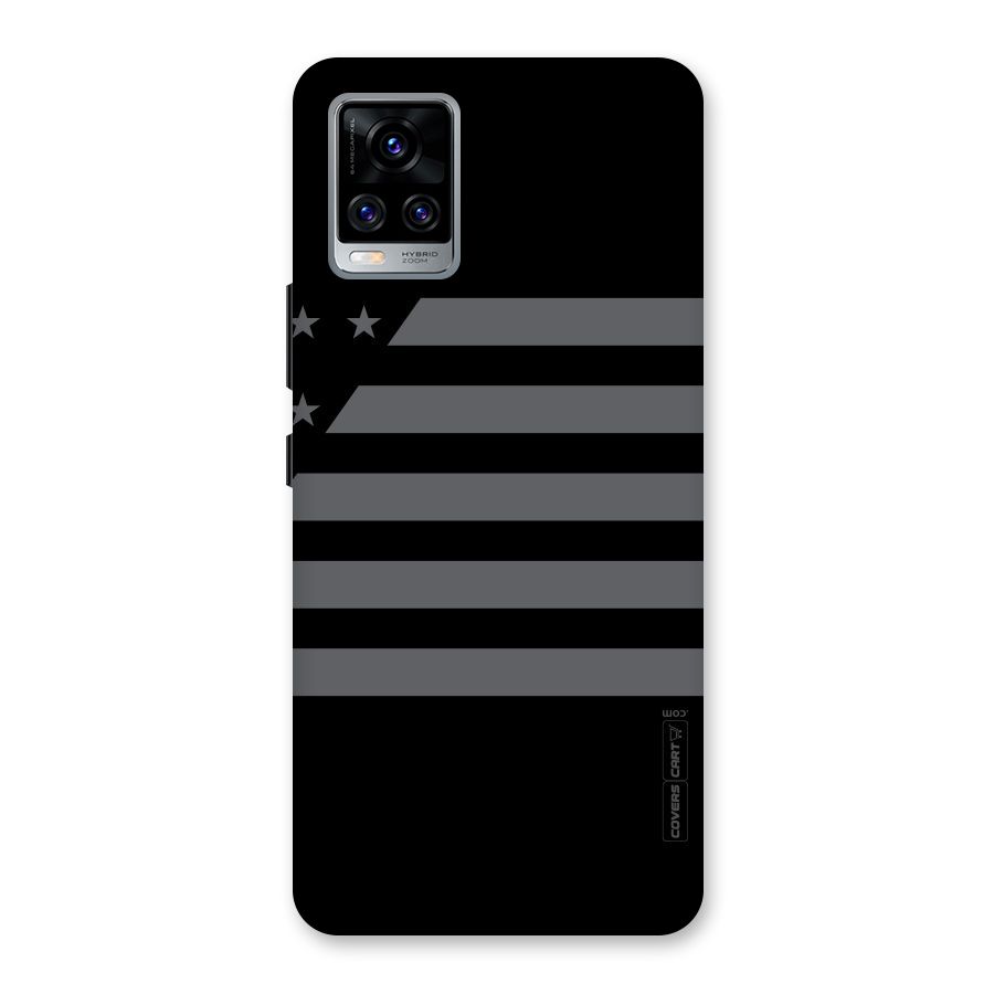 Grey Star Striped Pattern Back Case for Vivo V20 Pro