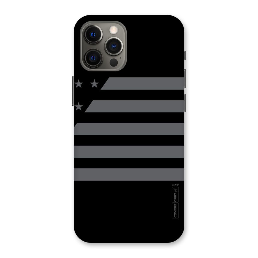 Grey Star Striped Pattern Back Case for iPhone 12 Pro Max