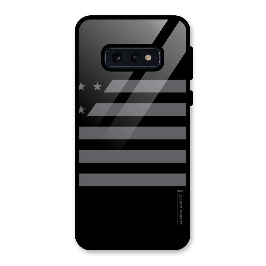 Grey Star Striped Pattern Glass Back Case for Galaxy S10e
