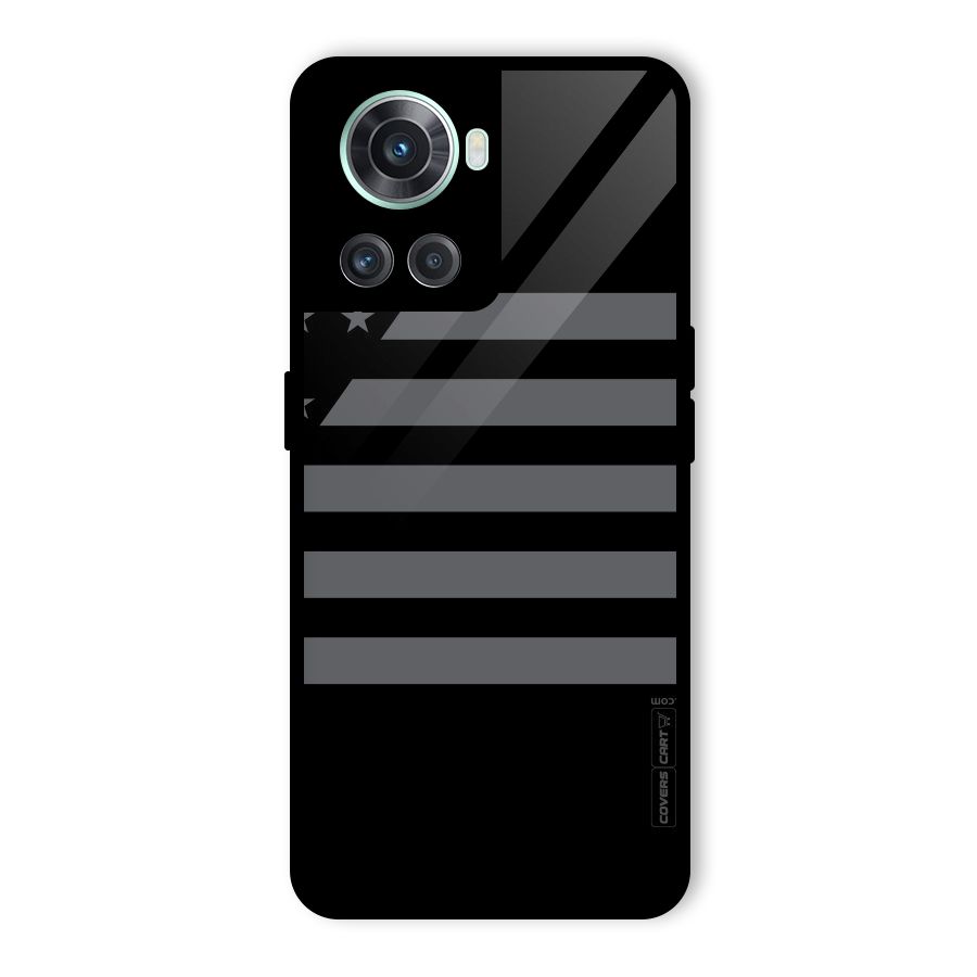 Grey Star Striped Pattern Glass Back Case for OnePlus 10R
