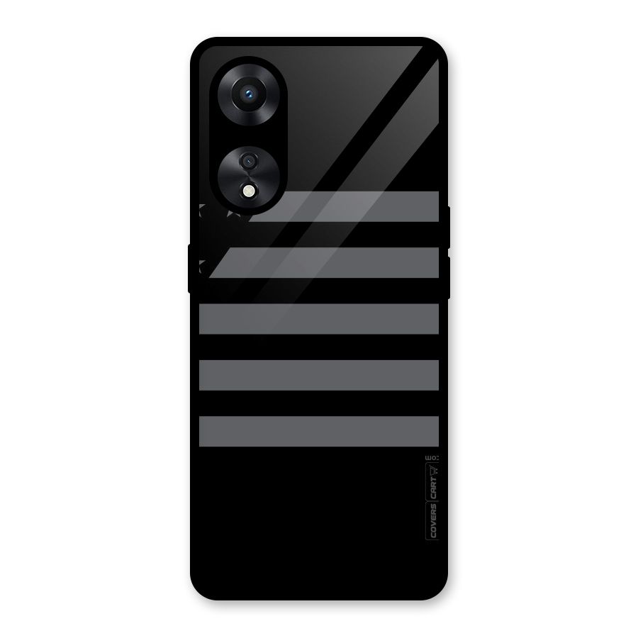 Grey Star Striped Pattern Glass Back Case for Oppo A78