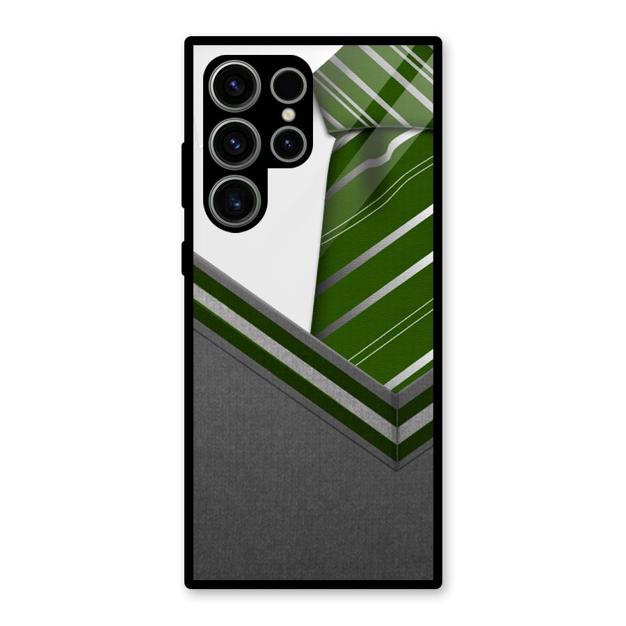 Grey Sweater Glass Back Case for Galaxy S23 Ultra