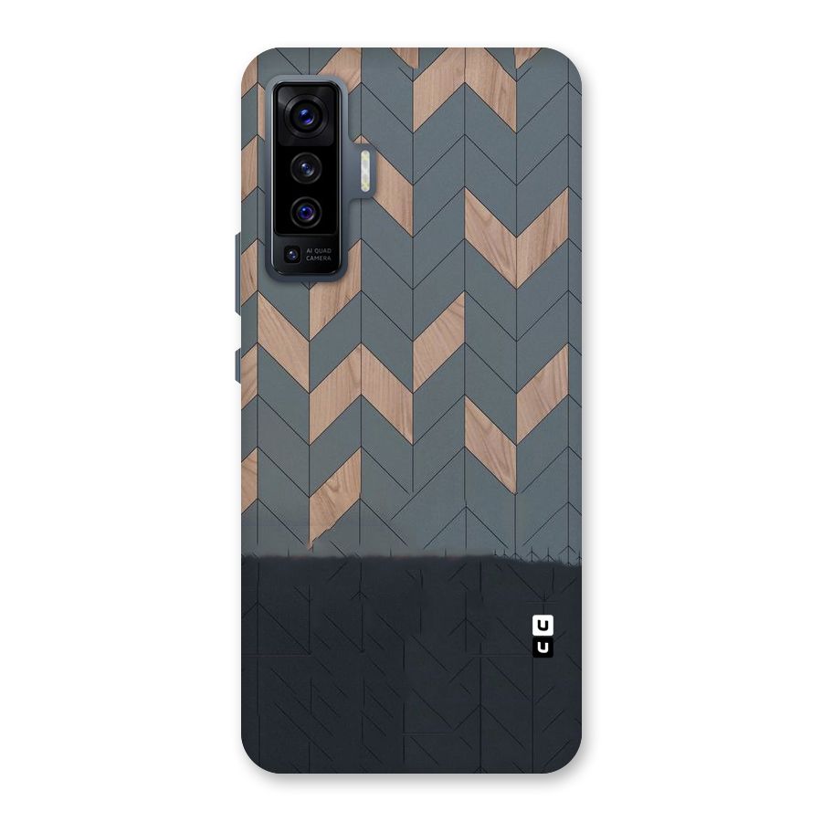 Greyish Wood Design Back Case for Vivo X50