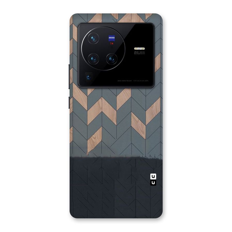 Greyish Wood Design Back Case for Vivo X80 Pro