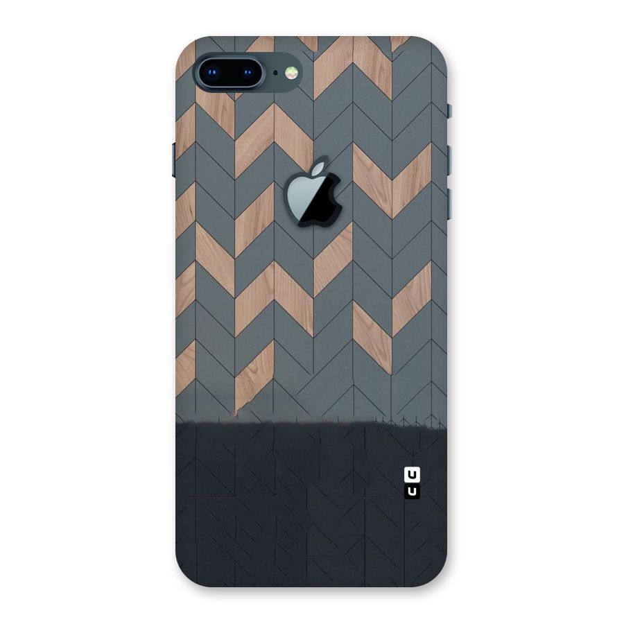 Greyish Wood Design Back Case for iPhone 7 Plus Apple Cut
