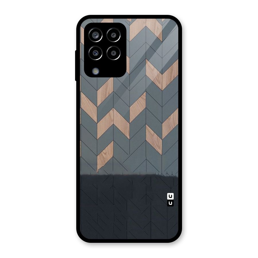Greyish Wood Design Glass Back Case for Galaxy M33