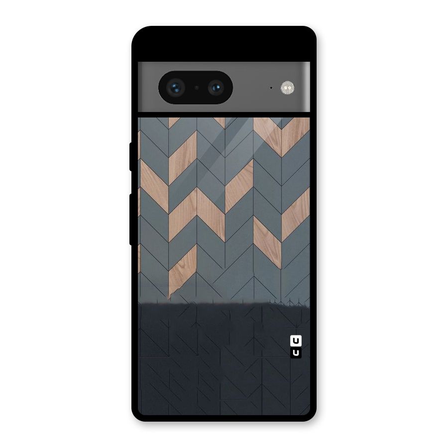 Greyish Wood Design Glass Back Case for Google Pixel 7
