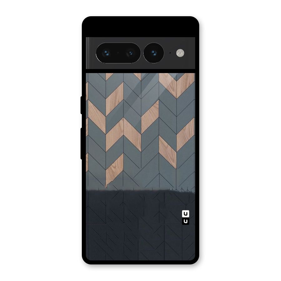 Greyish Wood Design Glass Back Case for Google Pixel 7 Pro