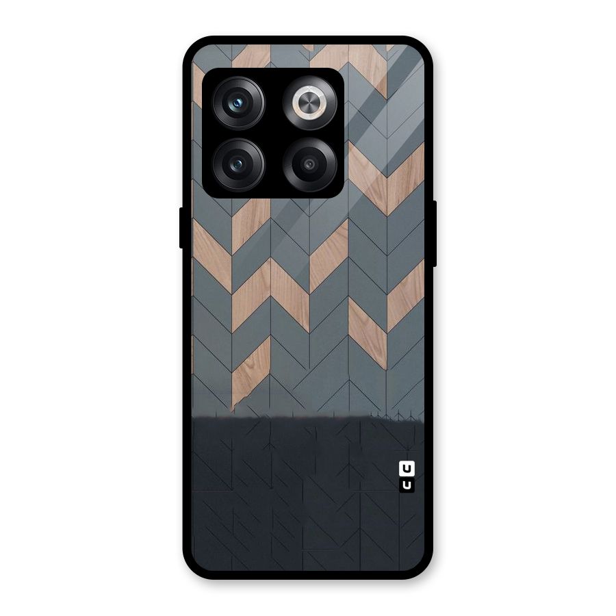 Greyish Wood Design Glass Back Case for OnePlus 10T