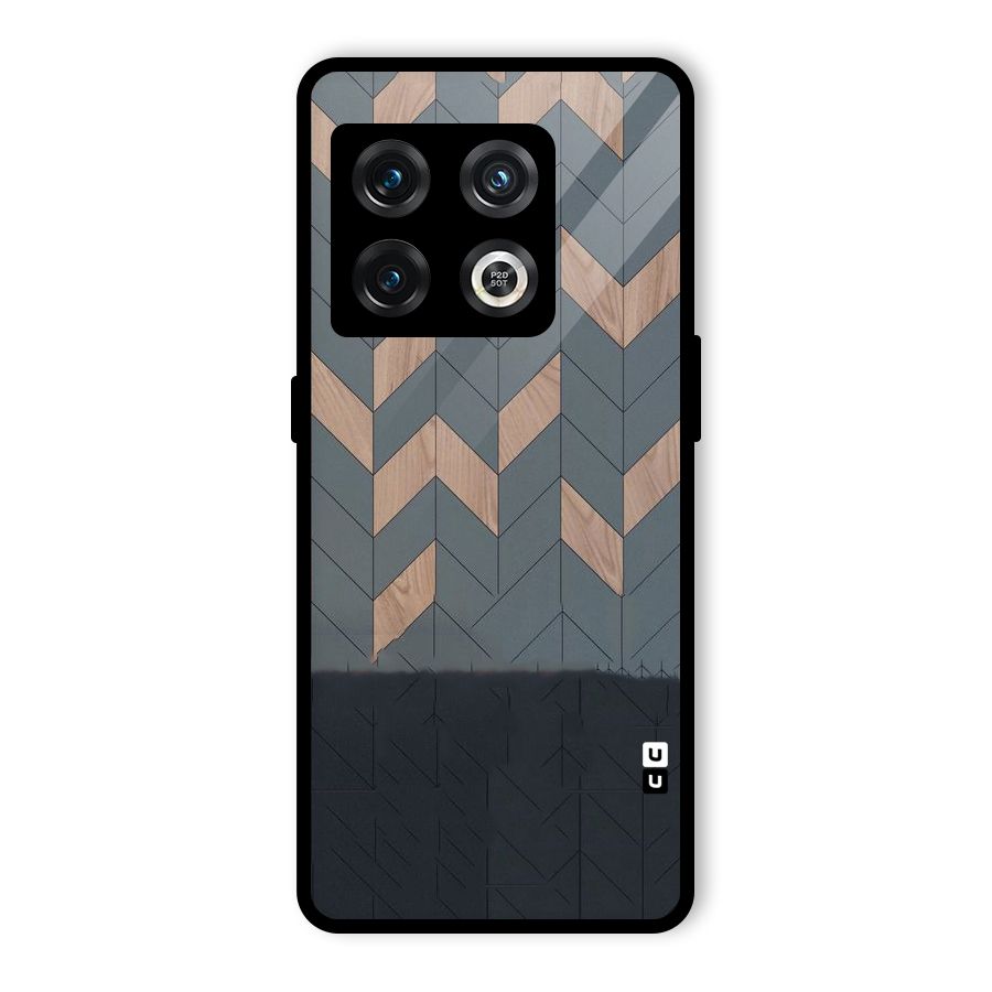Greyish Wood Design Glass Back Case for OnePlus 10 Pro 5G