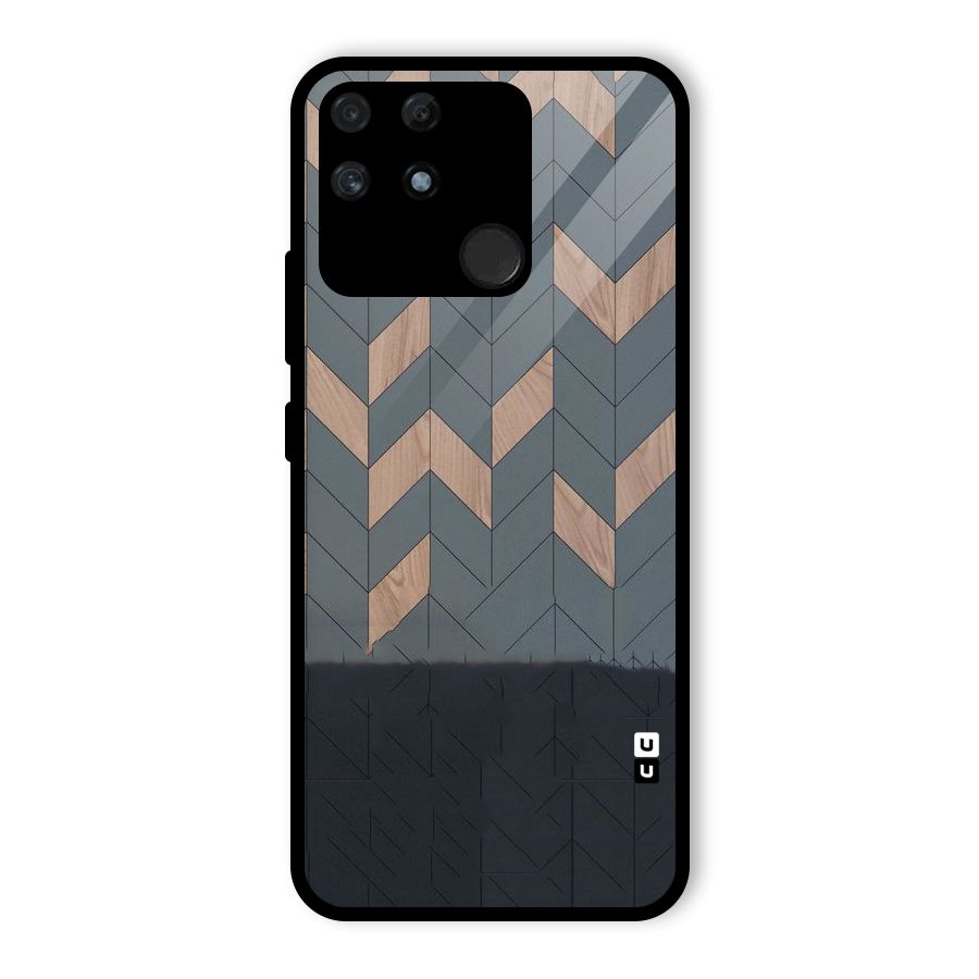 Greyish Wood Design Glass Back Case for Realme Narzo 50A