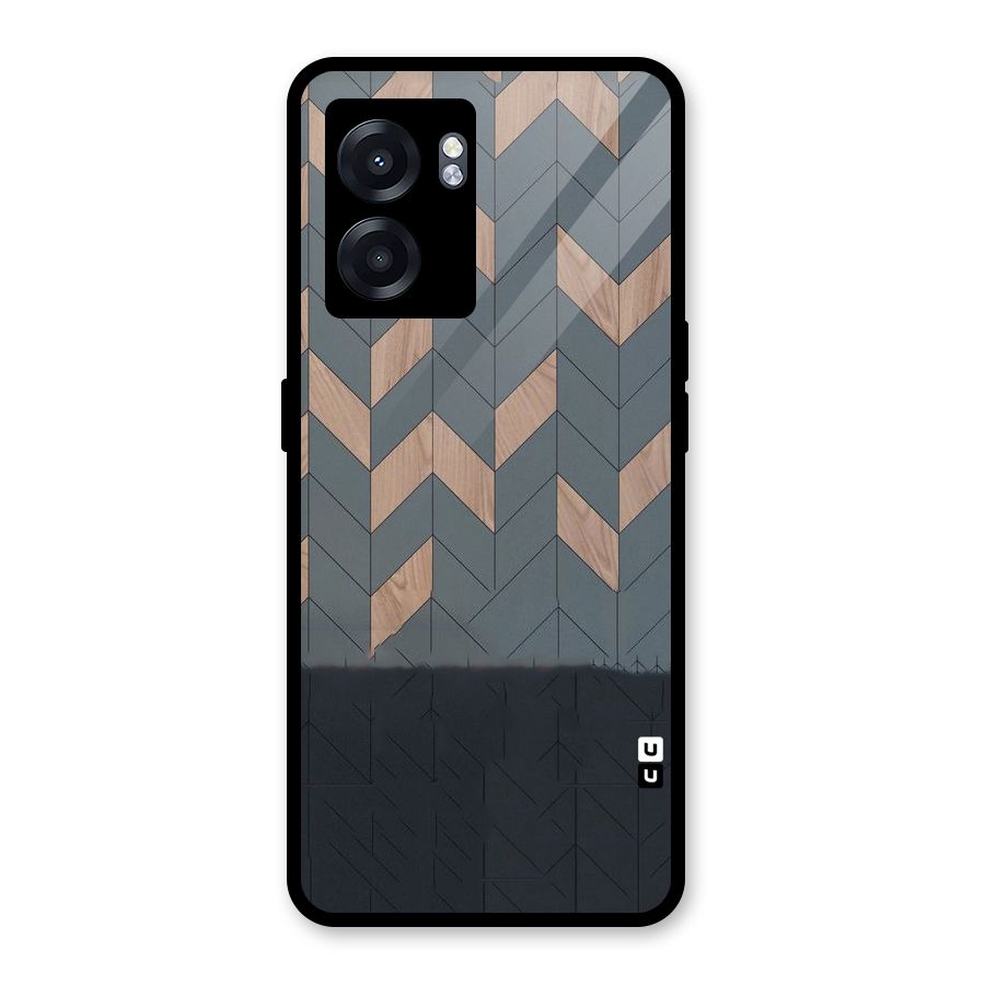 Greyish Wood Design Glass Back Case for Realme Narzo 50 5G