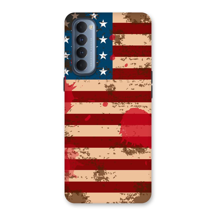 Grunge USA Flag Back Case for Reno4 Pro