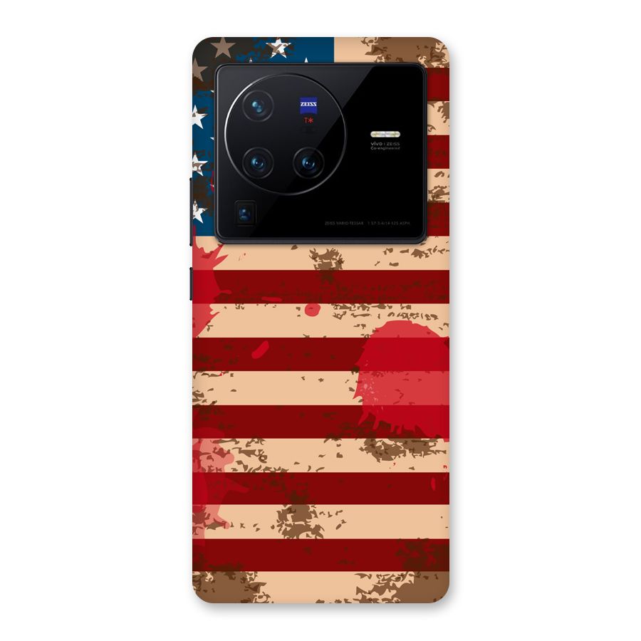 Grunge USA Flag Back Case for Vivo X80 Pro
