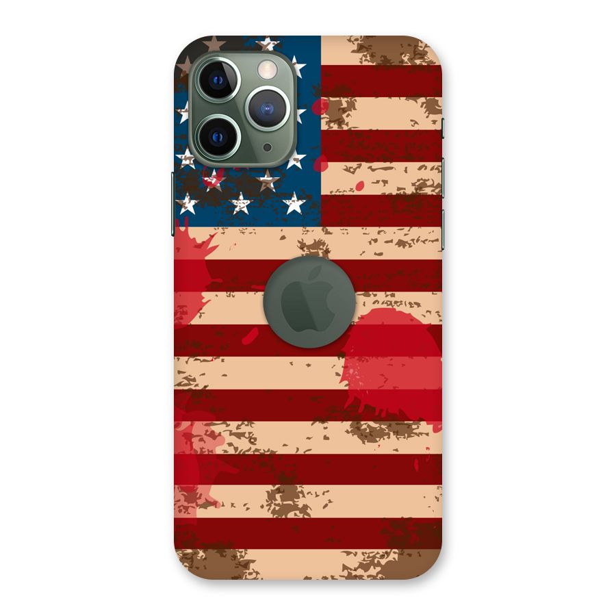 Grunge USA Flag Back Case for iPhone 11 Pro Logo  Cut