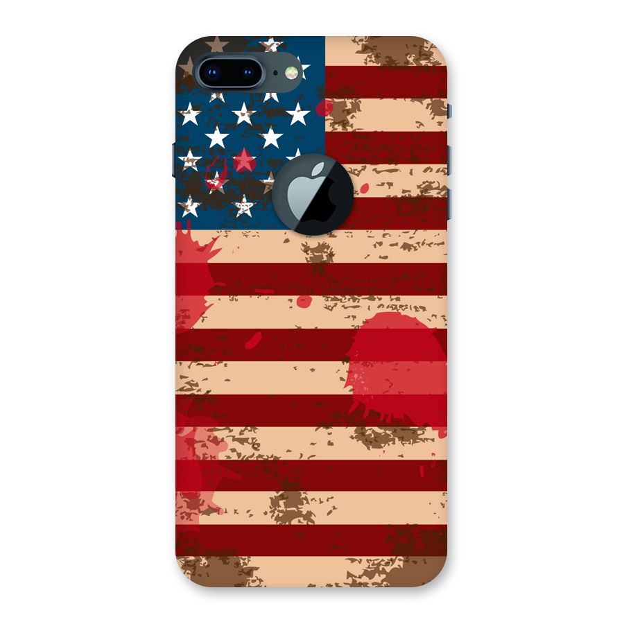 Grunge USA Flag Back Case for iPhone 7 Plus Logo Cut