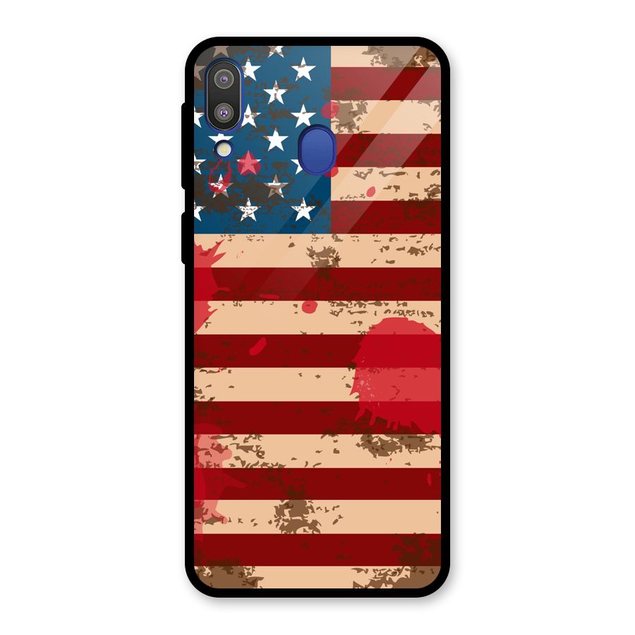 Grunge USA Flag Glass Back Case for Galaxy M20
