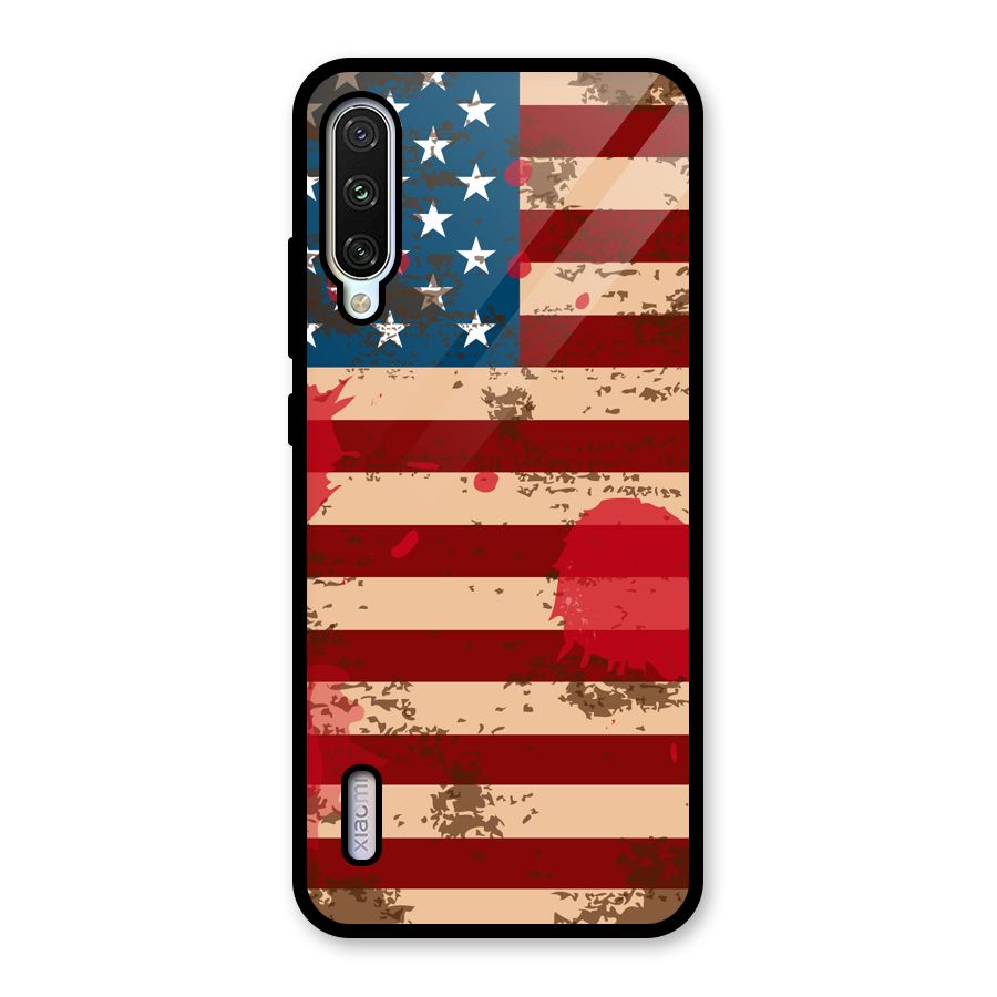 Grunge USA Flag Glass Back Case for Mi A3