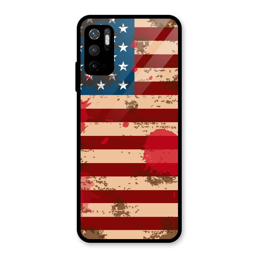 Grunge USA Flag Glass Back Case for Poco M3 Pro 5G