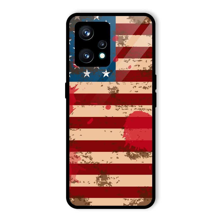 Grunge USA Flag Glass Back Case for Realme 9 Pro Plus 5G