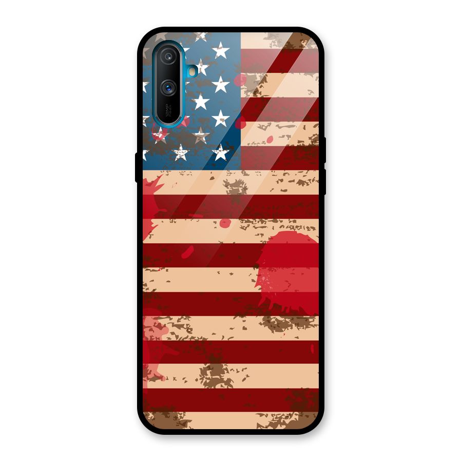 Grunge USA Flag Glass Back Case for Realme C3